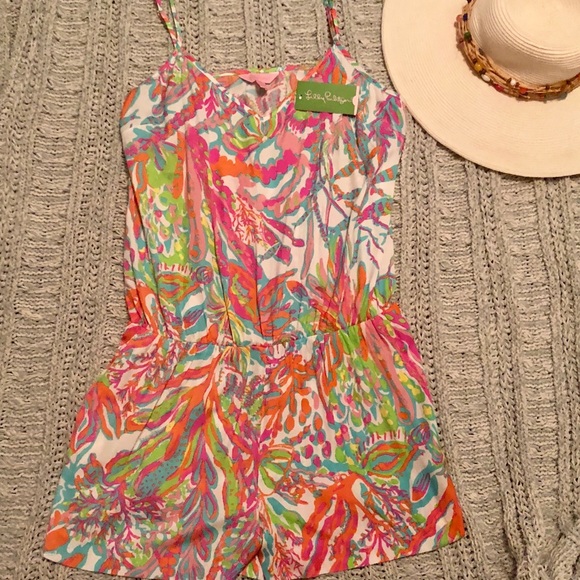 Lilly Pulitzer Other - NWT Lilly Pulitzer Deanna Romper, Scuba to Cuba- L
